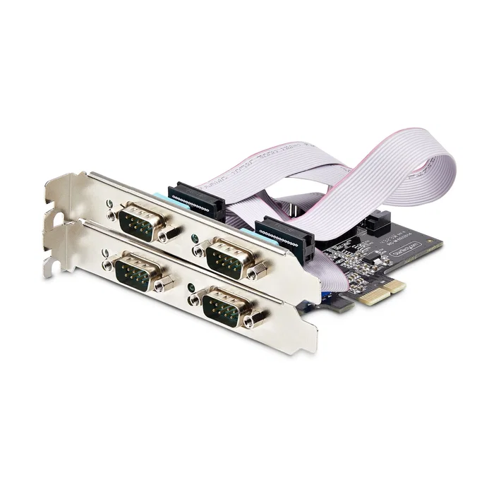 StarTech.com PS74ADF-SERIAL-CARD Tarjeta PCIe x1 de 4 Puertos DB9 Serie RS-232/422/485 UART 16C1050 ESD Nivel 4 con Bracket y Soporte para Factor de Forma Bajo StarTech.com PS74ADF-SERIAL-CARD Tarjeta PCIe x1 de 4 Puertos DB9 Serie RS-232/422/485 UART 16C1050 ESD Nivel 4 con Bracket y Soporte para Factor de Forma Bajo