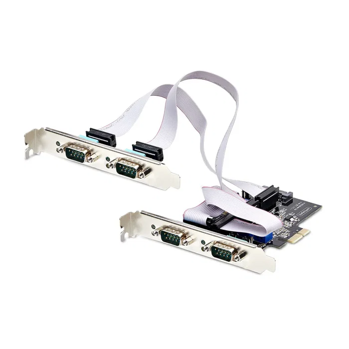 StarTech.com PS74ADF-SERIAL-CARD Tarjeta PCIe x1 de 4 Puertos DB9 Serie RS-232/422/485 UART 16C1050 ESD Nivel 4 con Bracket y Soporte para Factor de Forma Bajo StarTech.com PS74ADF-SERIAL-CARD Tarjeta PCIe x1 de 4 Puertos DB9 Serie RS-232/422/485 UART 16C1050 ESD Nivel 4 con Bracket y Soporte para Factor de Forma Bajo