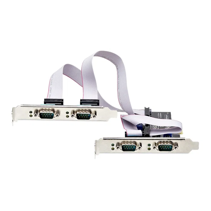 StarTech.com PS74ADF-SERIAL-CARD Tarjeta PCIe x1 de 4 Puertos DB9 Serie RS-232/422/485 UART 16C1050 ESD Nivel 4 con Bracket y Soporte para Factor de Forma Bajo StarTech.com PS74ADF-SERIAL-CARD Tarjeta PCIe x1 de 4 Puertos DB9 Serie RS-232/422/485 UART 16C1050 ESD Nivel 4 con Bracket y Soporte para Factor de Forma Bajo