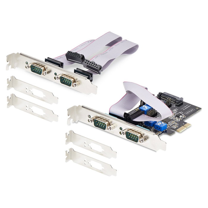 StarTech.com 4-Port Serielle PCIe Karte PCI Express zu RS232/RS422/RS485 DB9 Serielle Karte 16C1050 UART ESD Schutz Windows/Linux