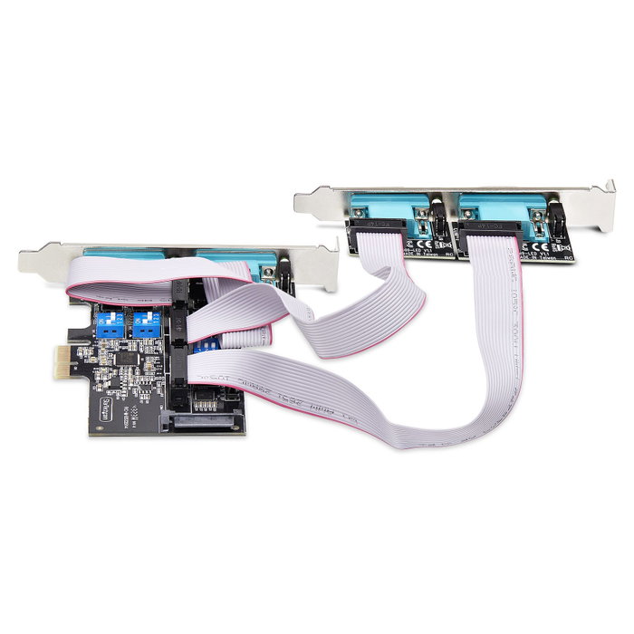 StarTech.com 4-Port Serielle PCIe Karte PCI Express zu RS232/RS422/RS485 DB9 Serielle Karte 16C1050 UART ESD Schutz Windows/Linux