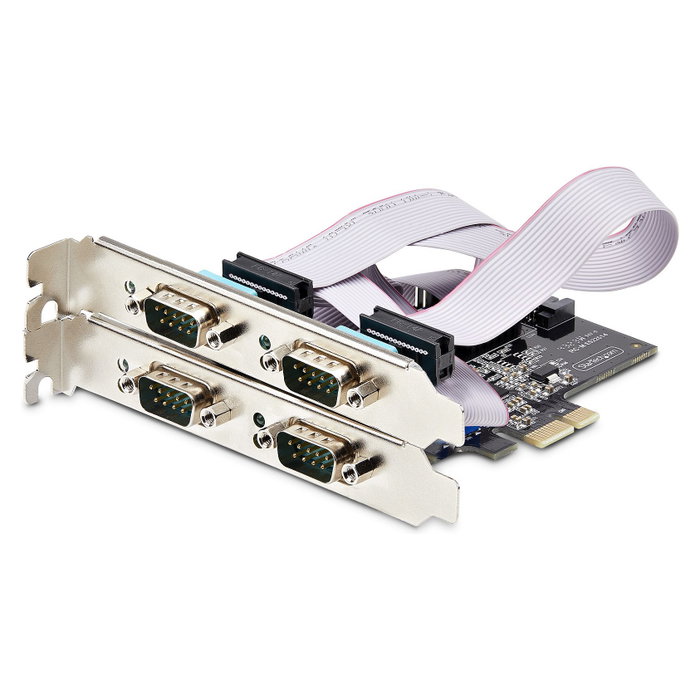StarTech.com 4-Port Serielle PCIe Karte PCI Express zu RS232/RS422/RS485 DB9 Serielle Karte 16C1050 UART ESD Schutz Windows/Linux