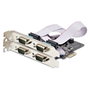 StarTech.com 4-Port Serielle PCIe Karte PCI Express zu RS232/RS422/RS485 DB9 Serielle Karte 16C1050 UART ESD Schutz Windows/Linux