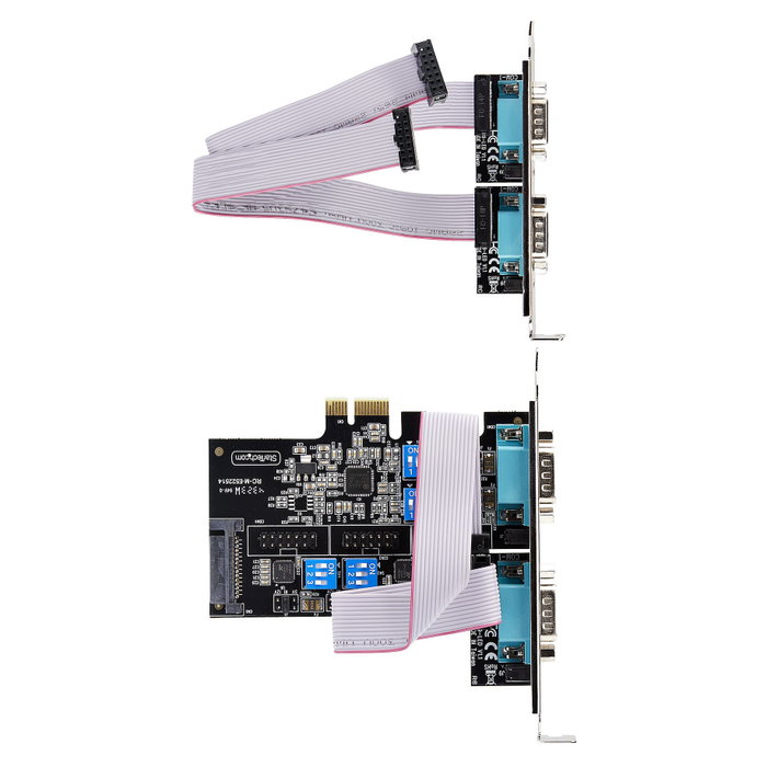 StarTech.com 4-Port Serielle PCIe Karte PCI Express zu RS232/RS422/RS485 DB9 Serielle Karte 16C1050 UART ESD Schutz Windows/Linux