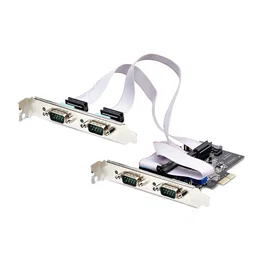 StarTech.com Tarjeta Serie PCI Express 4 Puertos DB9 RS232/422/485 TAA UART 16C1050 ESD Nivel 4 Brackets Perfil Bajo