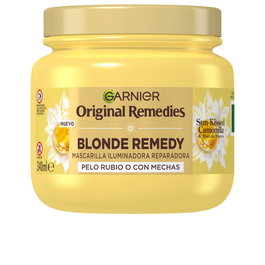 Garnier Original Remedies Mascarilla Rellenadora Agua de Arroz - Para Cabello Largo y Apagado - 340 ml - Tratamiento 1 Minuto Sin Siliconas Vegano
