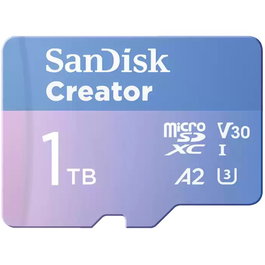 Sandisk Creator MicroSD 1TB Clase 10 UHS-I 190 MB/s Velocidad de Lectura