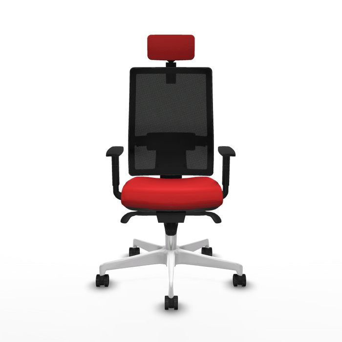 PIQUERAS Y CRESPO Silla de oficina Horna con mecanismo Sincro, Rojo y Negro