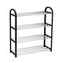 Alpina Zapatero 4 Baldas Negro y Aluminio 50 x 18.5 x 57 cm