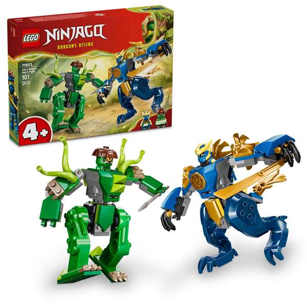 Lego Ninjago 71853 Set de Construcción Batalla del Robot Dragón de Jay, para Niños Mayores de 4 Años, Kit de Juego