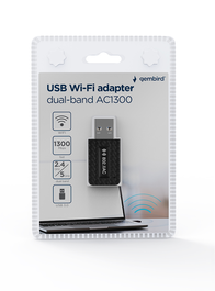 GEMBIRD AC1300 Adaptador WiFi USB Inalámbrico Doble Banda Wi-Fi 5 (802.11ac) 867 Mbit/s
