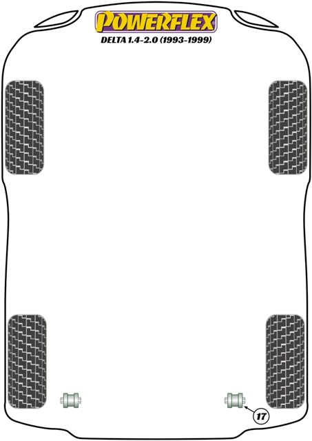 Powerflex PFR30-311BLK Silentblock Exterior Trasero Barra Estabilizadora Black Series