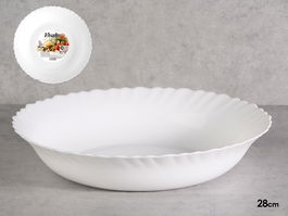 Vivalto Ensaladera Grande Clásica Opal 28 cm Blanca de Vidrio (Set de 18)