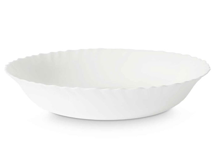 Vivalto Ensaladera Grande Clásica Opal 28 cm Blanca de Vidrio (Set de 18)