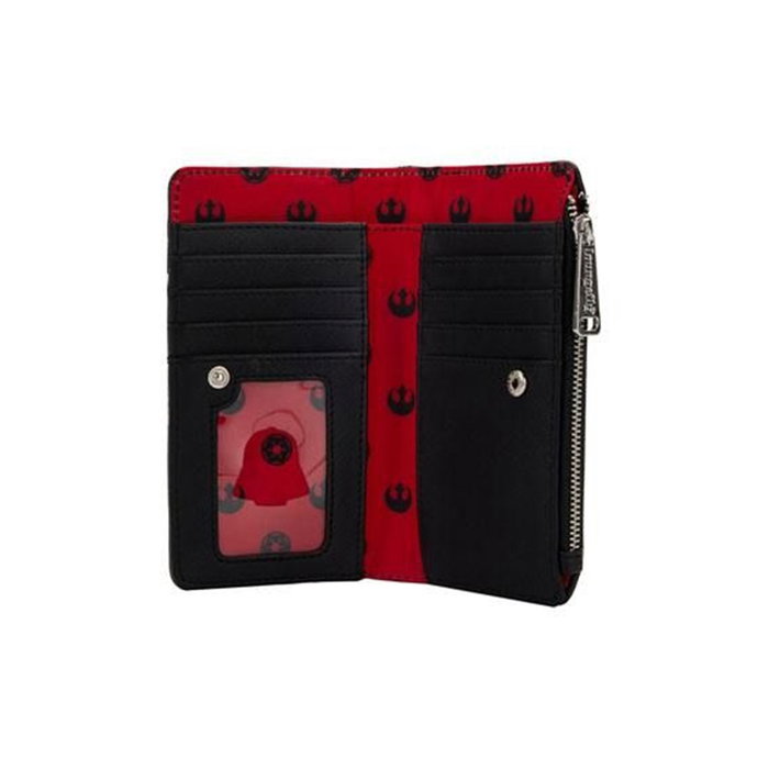 Loungefly Cartera Star Wars Trilogia 2 - Cartera Oficial de Cuero PU, 16,5 x 10 cm