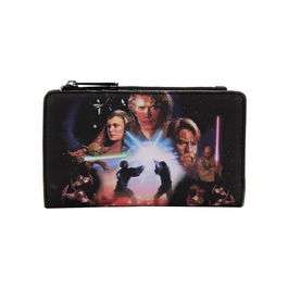 Loungefly Cartera Trilogía Precuelas Star Wars Billetera Piel Vegana Cierre Cremallera