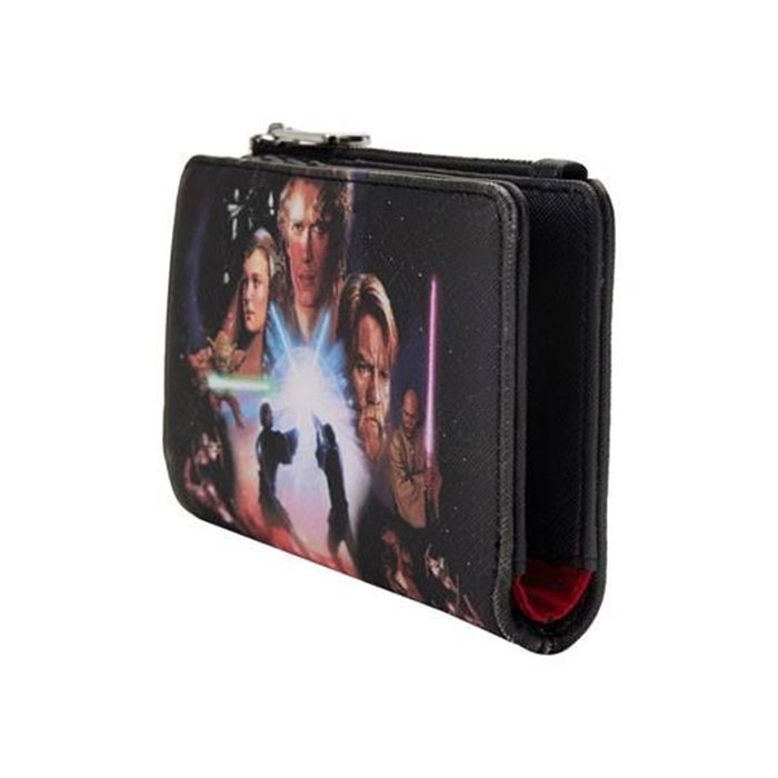 Loungefly Cartera Star Wars Trilogia 2 - Cartera Oficial de Cuero PU, 16,5 x 10 cm
