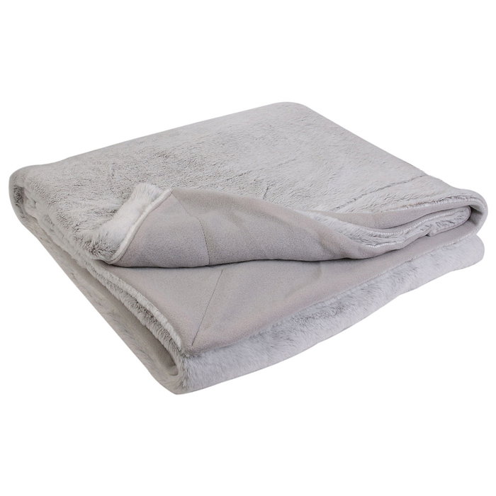 Home Deco Factory Manta Gris XXL 140x200 cm Imitación Piel