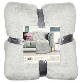 Home Deco Factory Manta Gris XXL 140x200 cm Imitación Piel