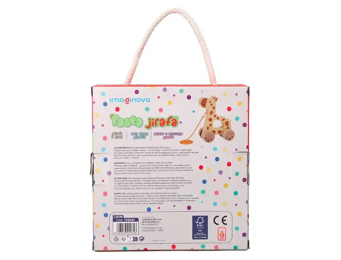 Imaginovo Jirafa para Arrastrar con Ruedas de Madera Imaginovo Jirafa para Arrastrar con Ruedas de Madera