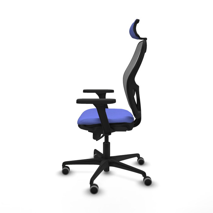 PIQUERAS Y CRESPO Silla de oficina Jorquera con mecanismo Sincro, Tela Azul claro y Malla Gris