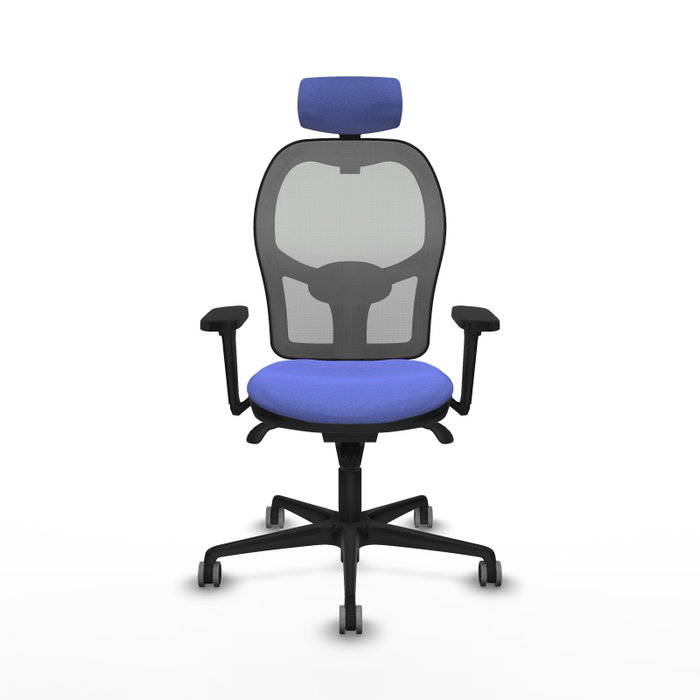 PIQUERAS Y CRESPO Silla de oficina Jorquera con mecanismo Sincro, Tela Azul claro y Malla Gris