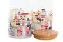 DKD Home Decor Bote de Borosilicato Casitas 1L Multicolor