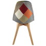 Home Deco Factory Silla Patchwork Diseño Escandinavo Patas Madera Asiento Tela 87x54x47 cm