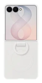 Samsung EF-EF776CWEGWW Funda de Silicona con Anillo Magnético para Galaxy Z Flip8, Blanco
