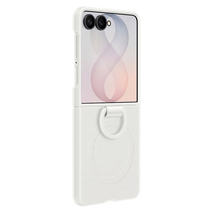 Samsung EF-EF776CWEGWW Funda de Silicona con Anillo Magnético para Galaxy Z Flip8, Blanco