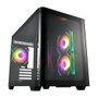 FSP S380-BA Micro Torre Negra con Cristal Curvado 3D y ARGB