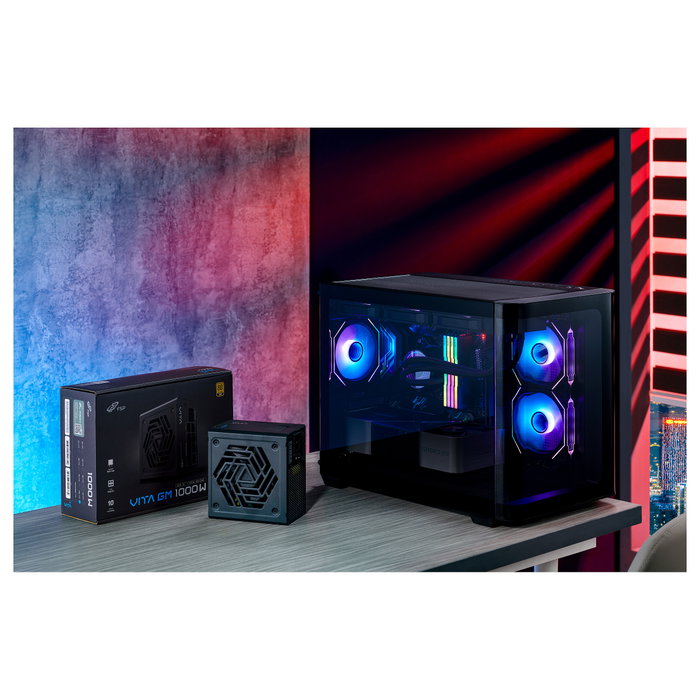 FSP S380-BA Carcasa Mini Torre mITX/mATX Negro ARGB Vidrio Templado