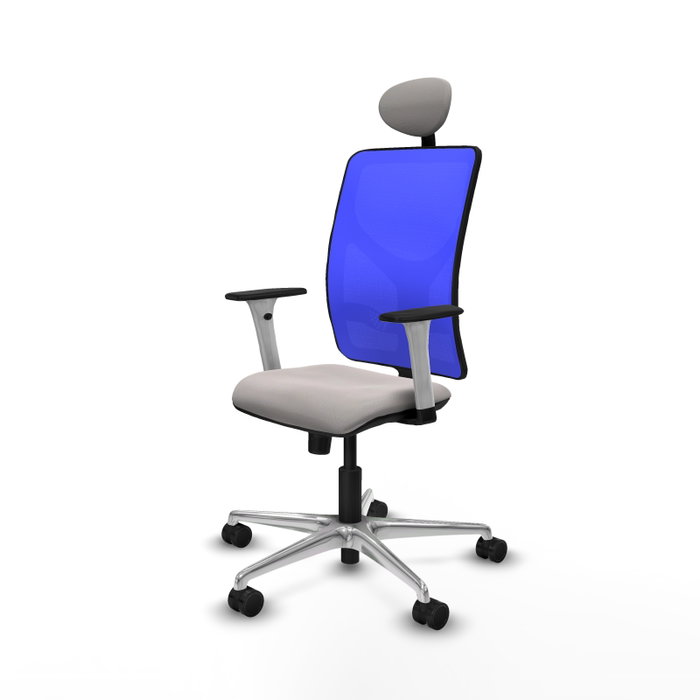 PIQUERAS Y CRESPO Silla de oficina Motilla con mecanismo Sincro, Blanco y Azul PIQUERAS Y CRESPO Silla de oficina Motilla con mecanismo Sincro, Blanco y Azul