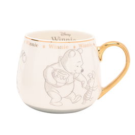 WIDDOP & CO Taza Winnie the Pooh Disney Porcelana China Ilustraciones Elegantes Dorados