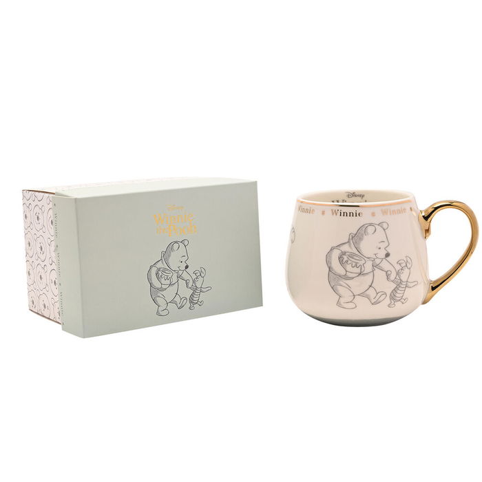 WIDDOP & CO Taza Winnie the Pooh Disney Porcelana China Ilustraciones Elegantes Dorados