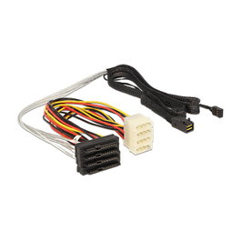 DeLOCK 83391 Cable Mini SAS HD SFF-8643 a 4 x SAS SFF-8482 + Power + Sideband de 1 m