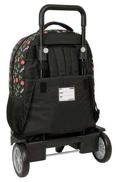 Safta Mochila Grande con Ruedas Compacta Evolución Extensible Minecraft para niños, 33x45x22 cm