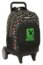 Safta Mochila Grande con Ruedas Compacta Evolución Extensible Minecraft para niños, 33x45x22 cm