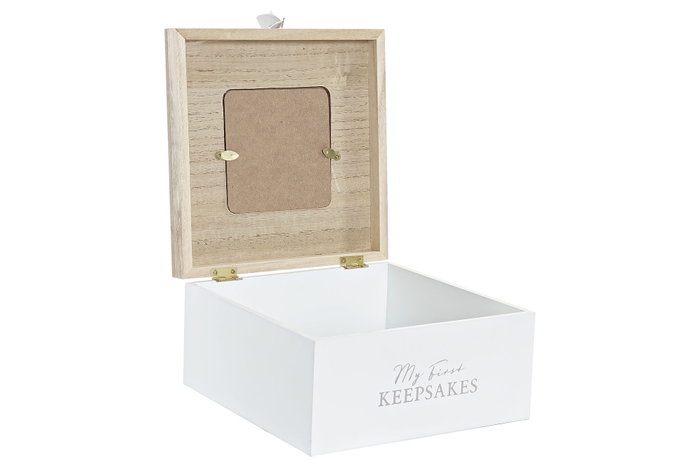 DKD Home Decor Caja MDF y Cristal Oveja Natural 20x21x1,5 cm