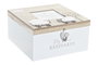 DKD Home Decor Caja MDF y Cristal Oveja Natural 20x21x1,5 cm