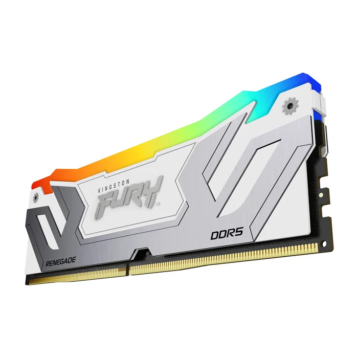 Kingston FURY Renegade RGB 24 GB DDR5 8400 MT/s CL40 CUDIMM - Blanco/Plata
