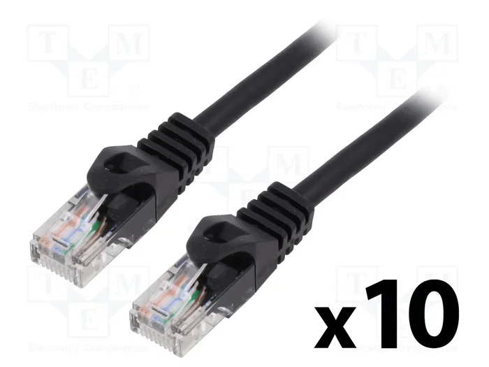 Lanberg Pack de 10 Patchcord Cat 5e UTP 0,5m Negro Lanberg Pack de 10 Patchcord Cat 5e UTP 0,5m Negro