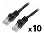 Lanberg Pack de 10 Patchcord Cat 5e UTP 0,5m Negro