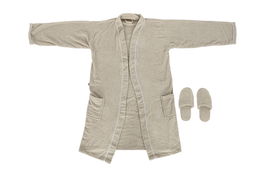 DKD Home Decor Albornoz Básicos Beige de Algodón y Poliéster, Set de 2 Piezas, 120 x 63 cm