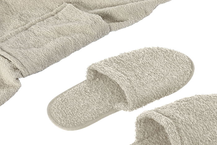 DKD Home Decor Albornoz Básicos Beige de Algodón y Poliéster, Set de 2 Piezas, 120 x 63 cm