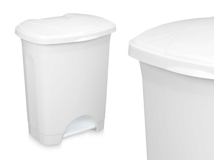 Arte Regal Papelera Pedal Plástico Blanco 30 L 39 x 48 x 32 cm (Set de 4)
