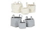 DKD Home Decor Set de 3 Cestas de Poliéster KONDO Gris y Crema