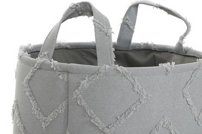 DKD Home Decor Set de 3 Cestas de Poliéster KONDO Gris y Crema