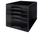 Leitz Dual Desk Cube 5 Cajones, Negro/Antracita, Caja de Almacenaje Sobremesa, 287x270x363 mm