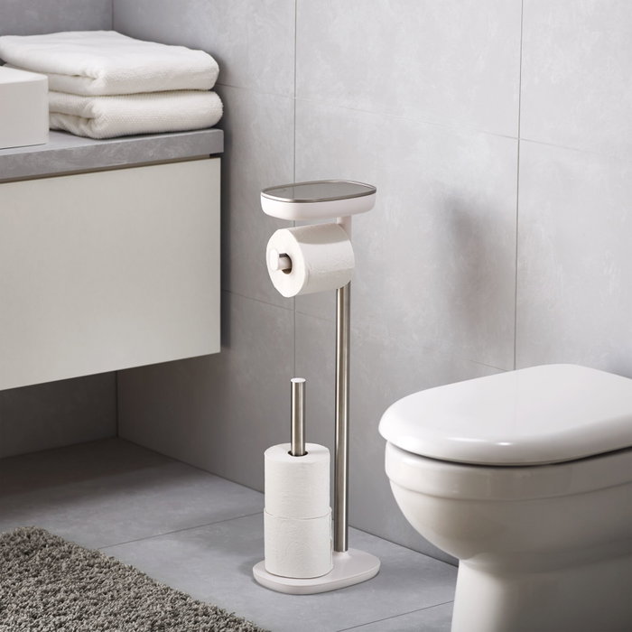 Joseph Joseph EasyStore St.Steel Toilet Roll Holder Silver / White